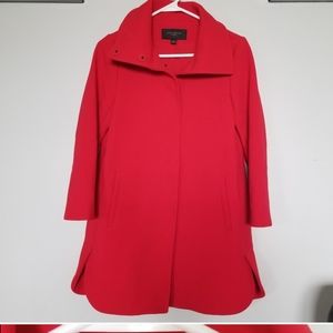 Ann Taylor Women's Red Pea Coat Size L